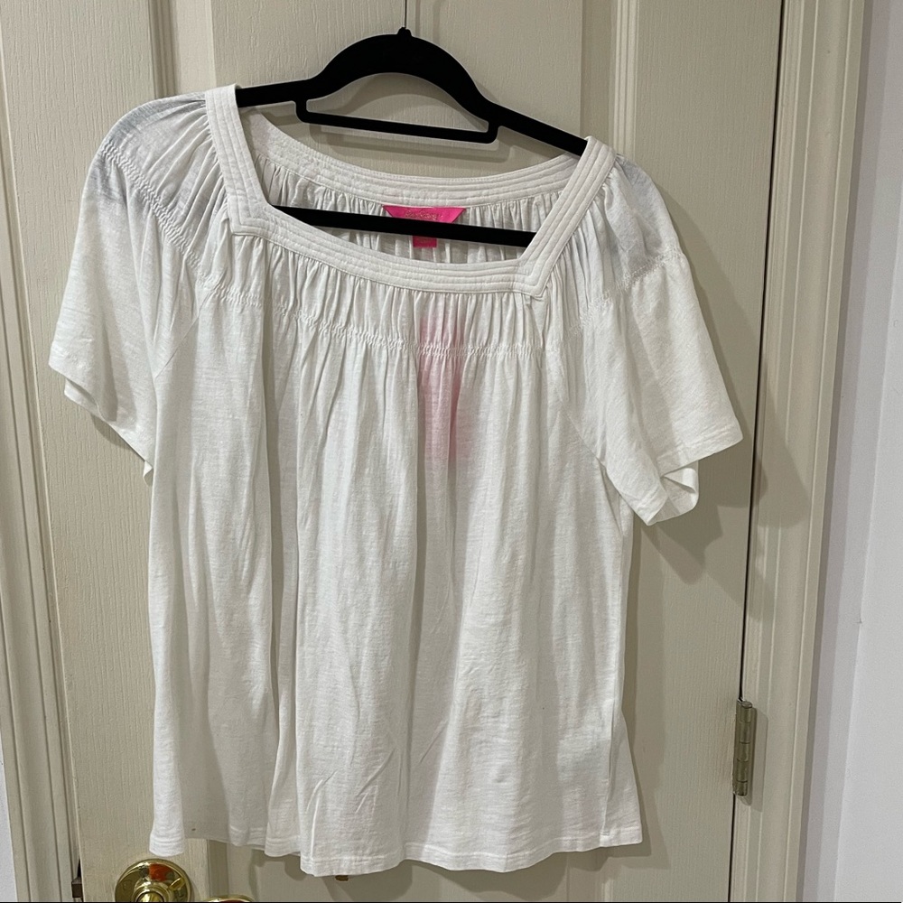 NWT white square neck shirt
